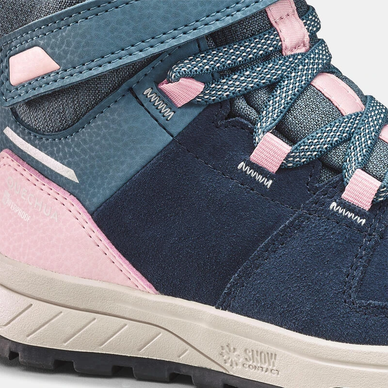 Quechua Warme En Waterdichte Wandelschoenen SH500 Leer Klittenband Kinderen Maat 24-34 - Afbeelding 6