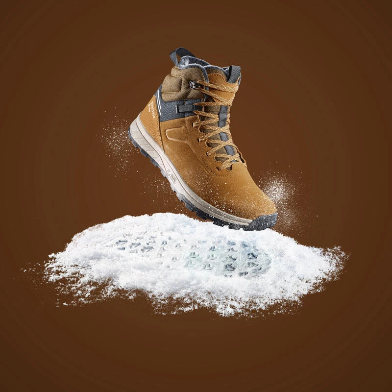 Quechua Warme En Waterdichte Wandelschoenen SH500 Leer Veters Kinderen Maat 35-38 - Afbeelding 2