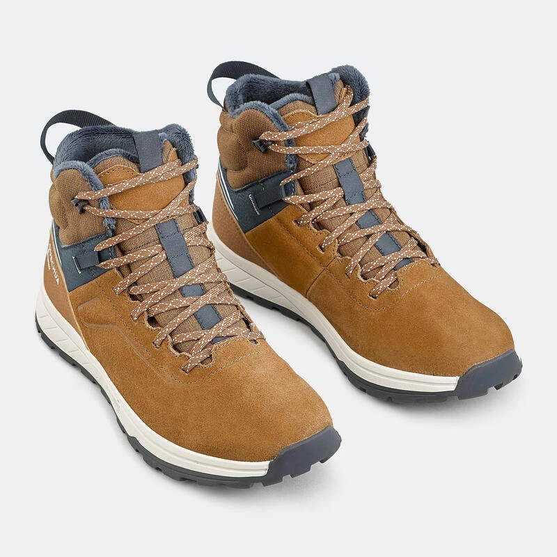 Quechua Warme En Waterdichte Wandelschoenen SH500 Leer Veters Kinderen Maat 35-38 - Afbeelding 3