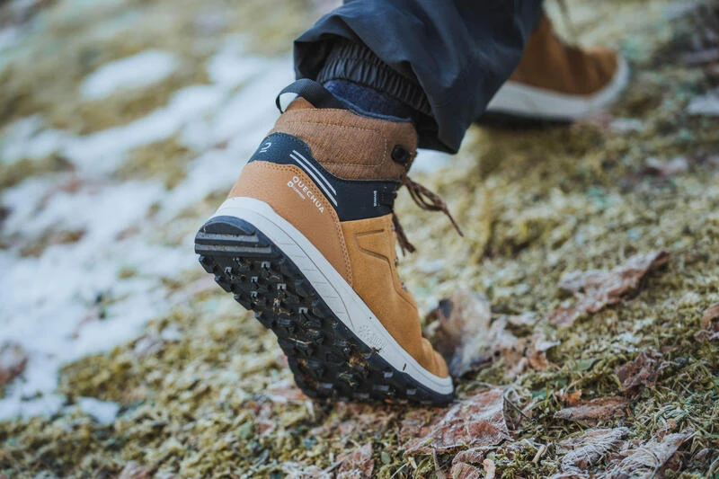 Quechua Warme En Waterdichte Wandelschoenen SH500 Leer Veters Kinderen Maat 35-38 - Afbeelding 8