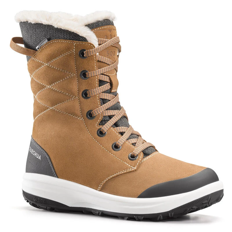 Quechua Warme Waterdichte Wandelschoenen Voor Dames SH500 U-WARM Leer