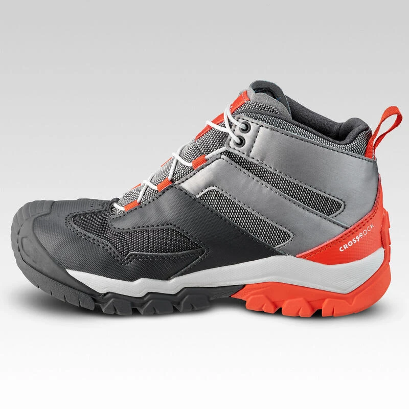 Quechua Waterdichte Halfhoge Wandelschoenen Voor Kinderen Crossrock Grijs 28-34 - Afbeelding 2