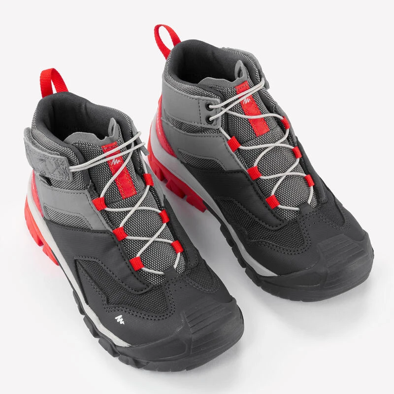 Quechua Waterdichte Halfhoge Wandelschoenen Voor Kinderen Crossrock Grijs 28-34 - Afbeelding 4