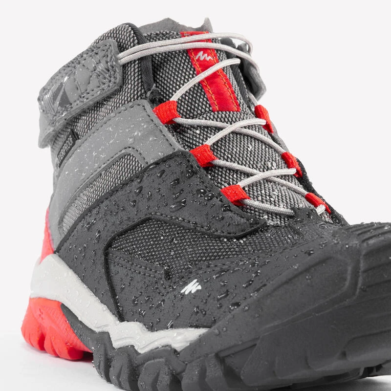 Quechua Waterdichte Halfhoge Wandelschoenen Voor Kinderen Crossrock Grijs 28-34 - Afbeelding 5