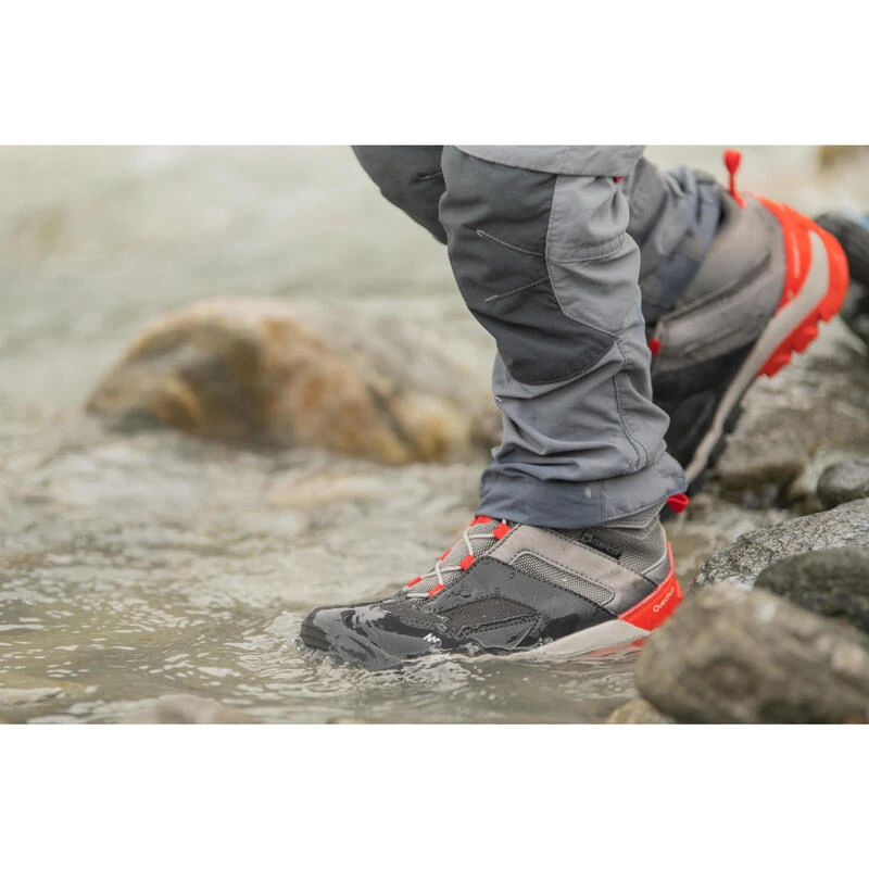 Quechua Waterdichte Halfhoge Wandelschoenen Voor Kinderen Crossrock Grijs 28-34 - Afbeelding 8